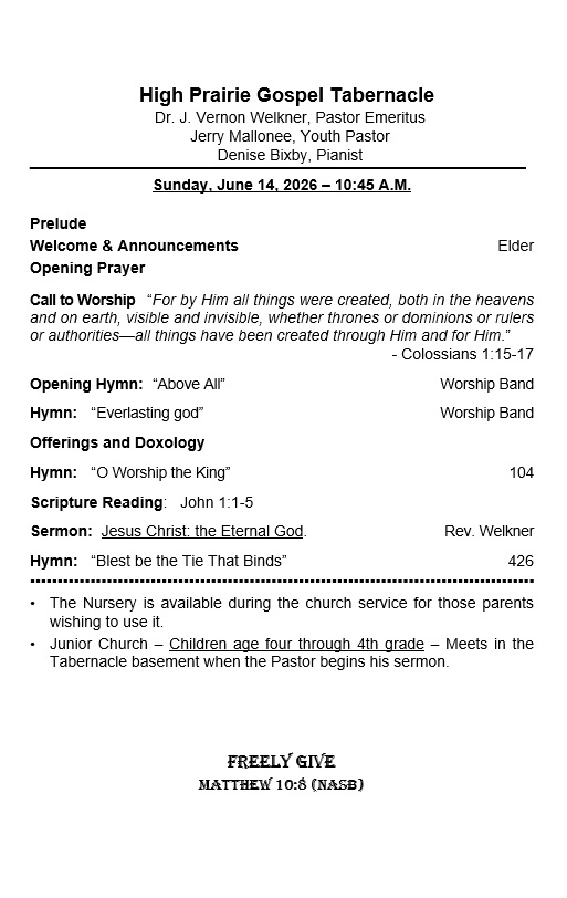 Bulletin Cover 26-6-14, Left